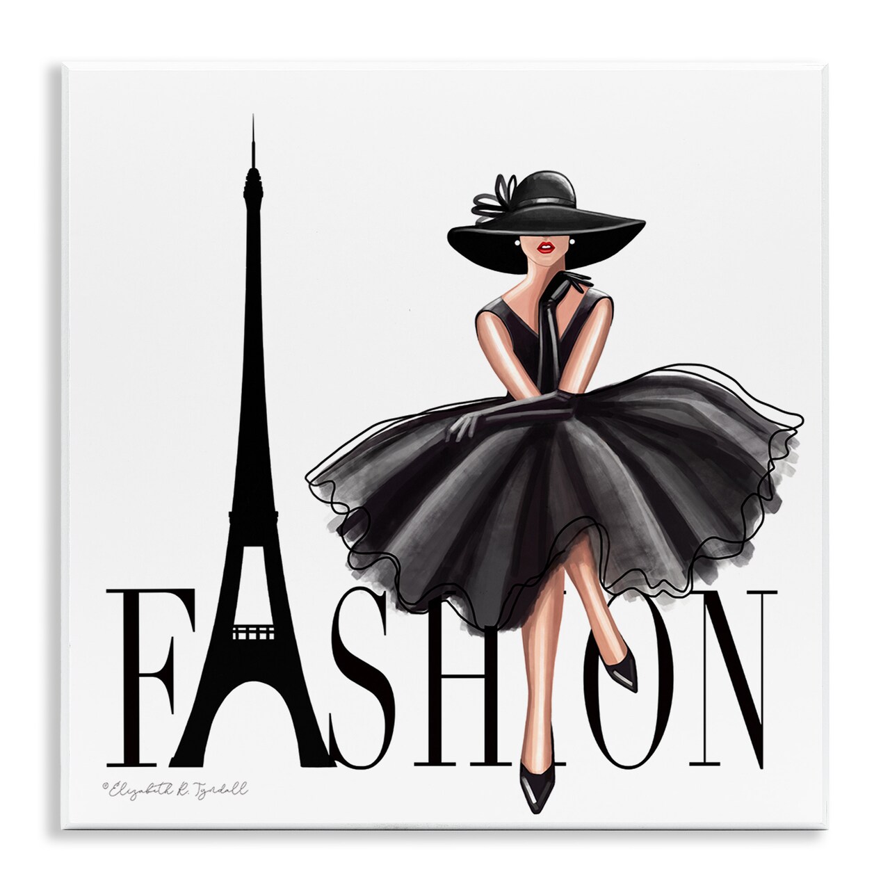 Stupell Industries Parisian Fashion Illustration Wall Plaque Art